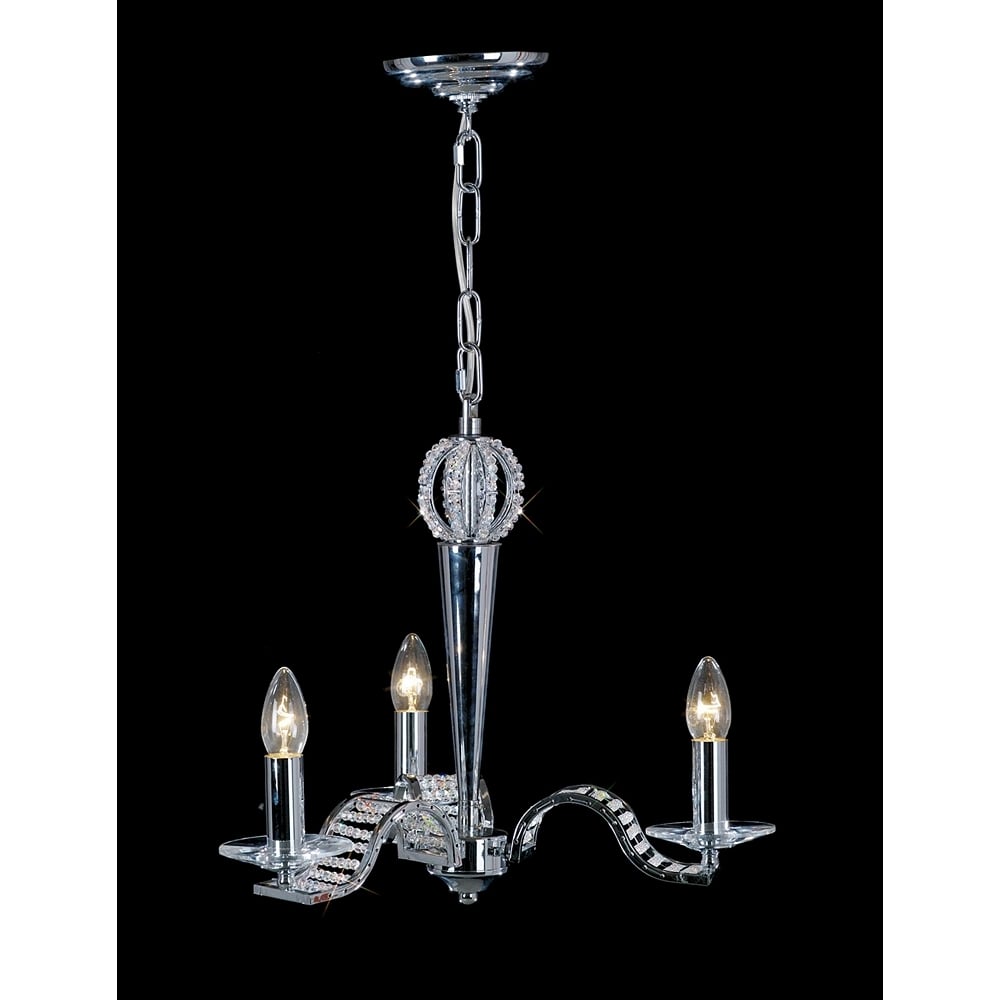 IL30343 Niobe Pendant 3 Light Chrome/crystal