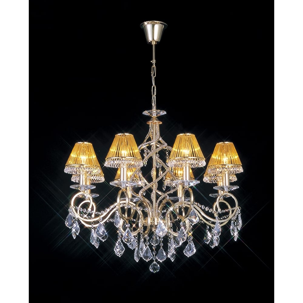IL30328 Torino 8 Light Pendant Gold/crystal