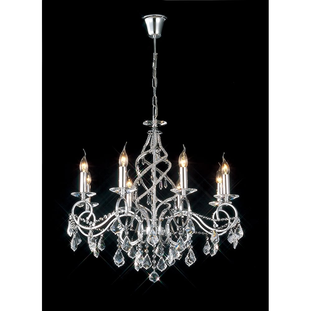 IL30318 Torino 8 Light Pendant Chrome/crystal