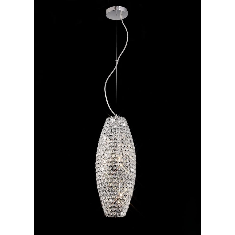 IL30410 Kos Pendant 4 Light Polished Chrome/crystal