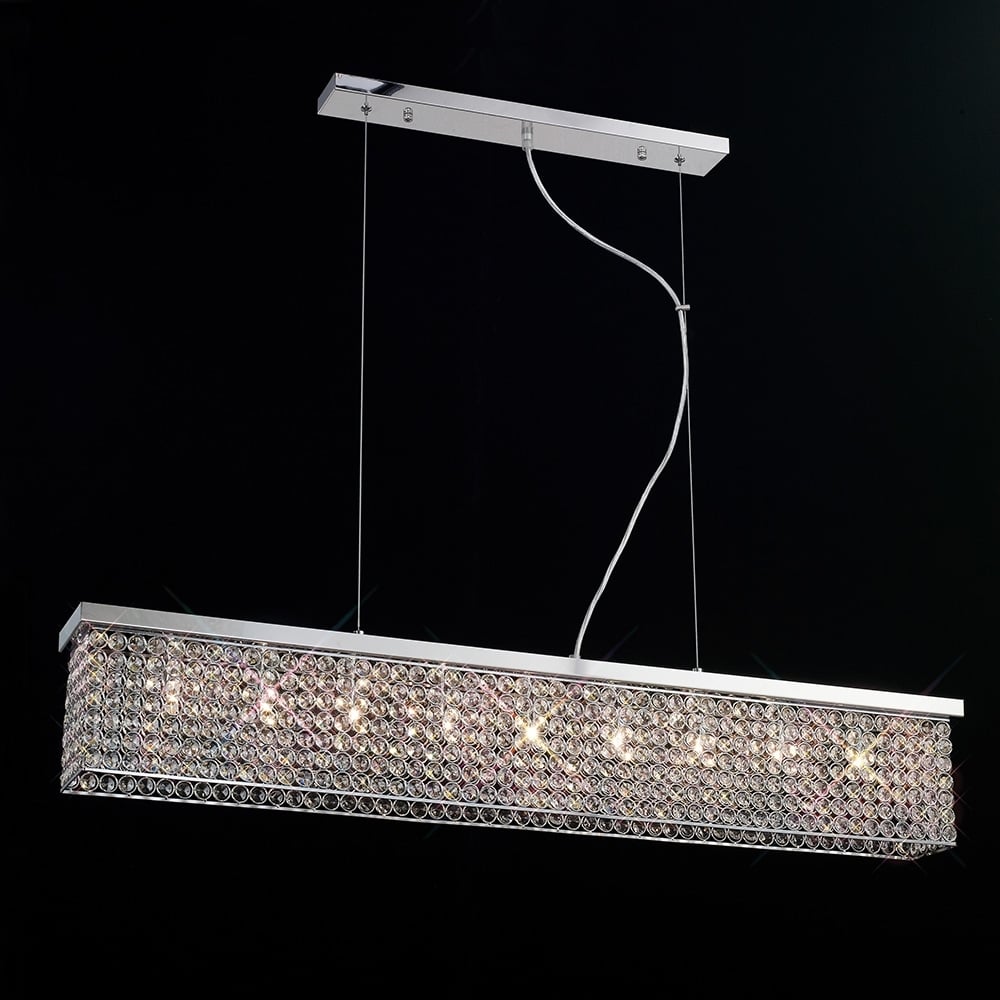 IL30434 Piazza Pendant 9 Light Polished Chrome/crystal