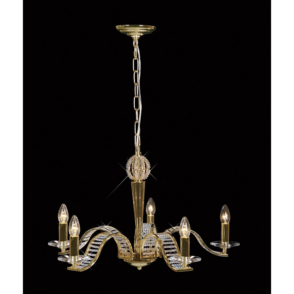 IL30445 Niobe Pendant 5 Light Gold/crystal