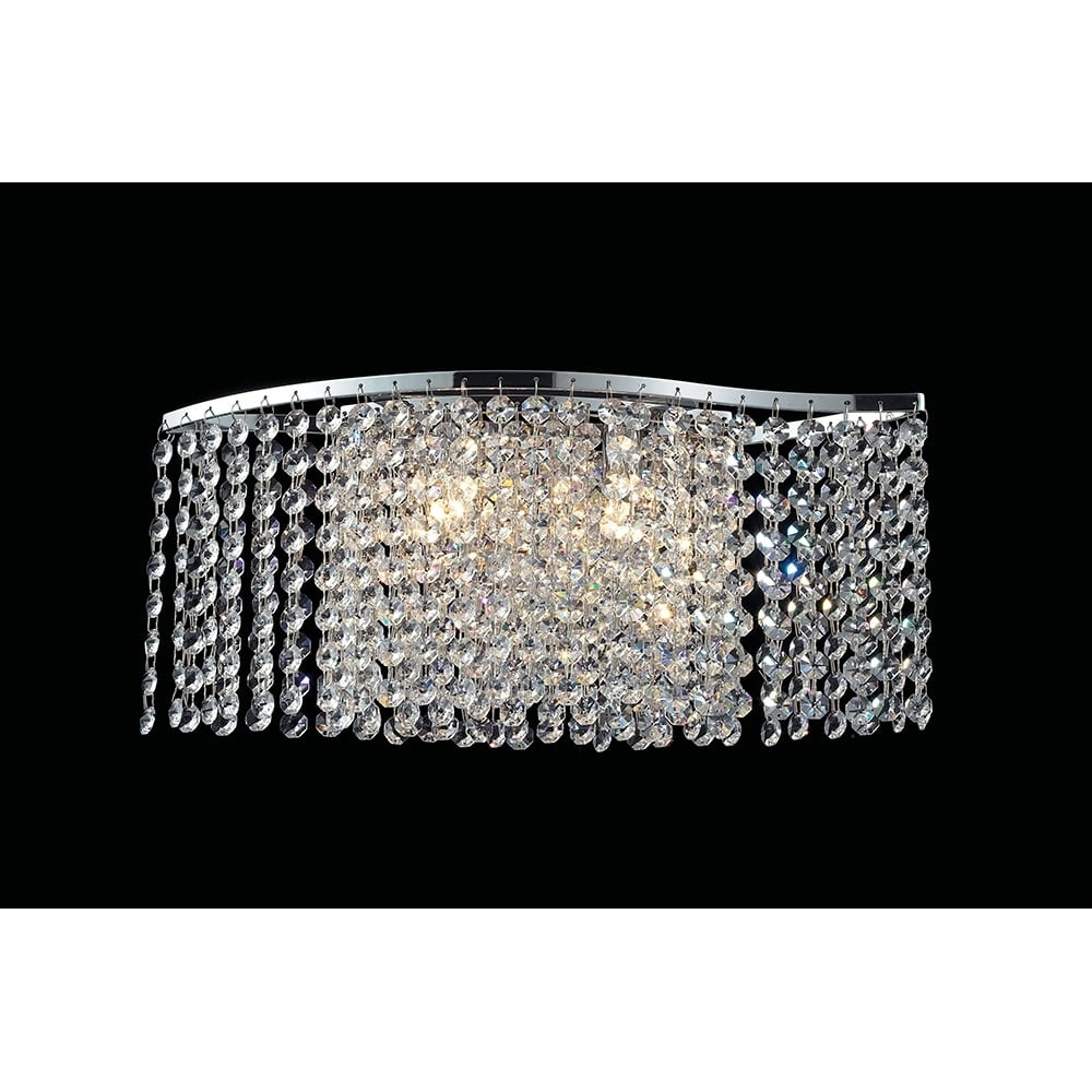 IL30571 Fabio Wall Lamp 2 Light Polished Chrome/crystal Switched