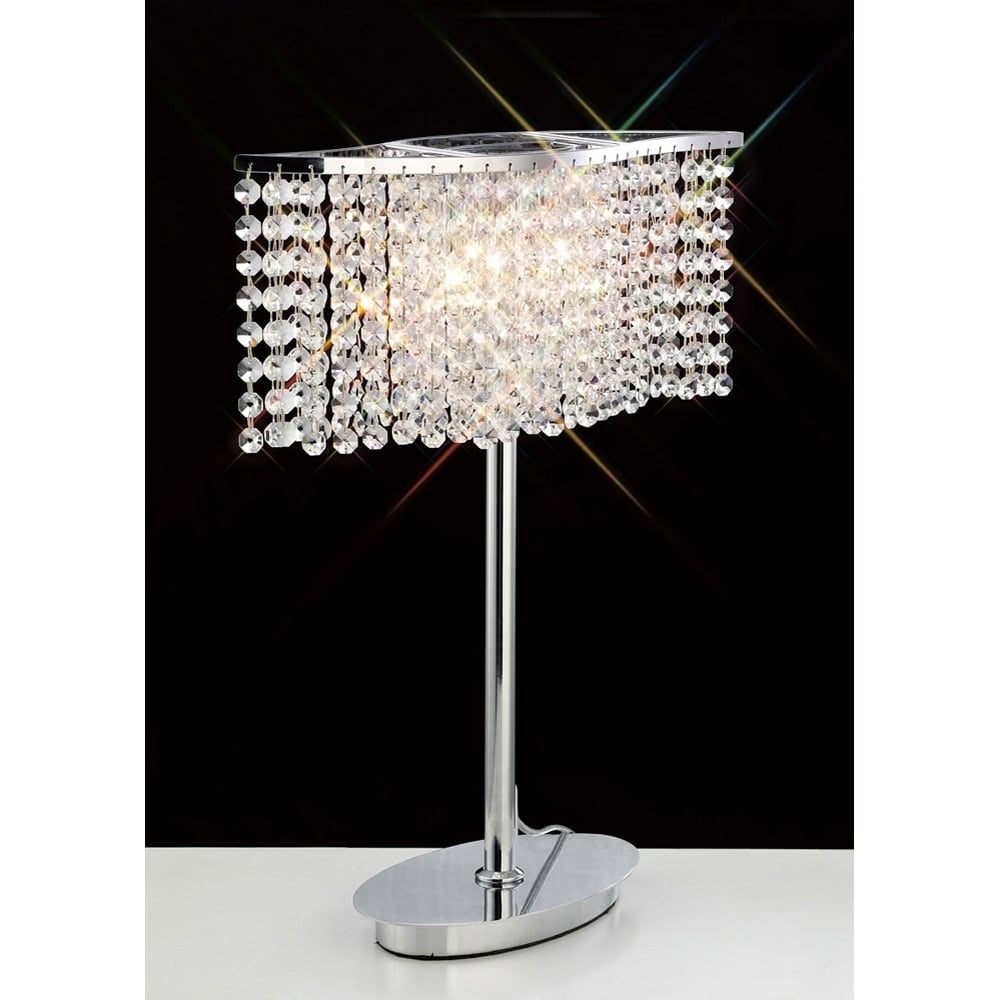 IL30575 Fabio Table Lamp 2 Light Polished Chrome/crystal