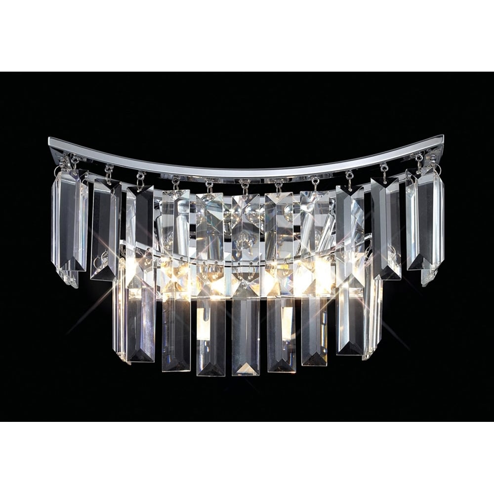 IL30641 Gianni Wall Lamp 2 Light Polished Chrome/crystal Switched