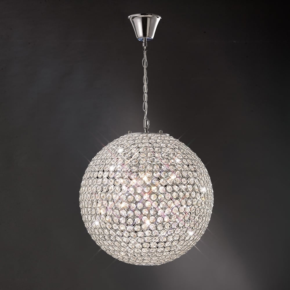 IL30201 Ava Pendant Light Polished Chrome/crystal