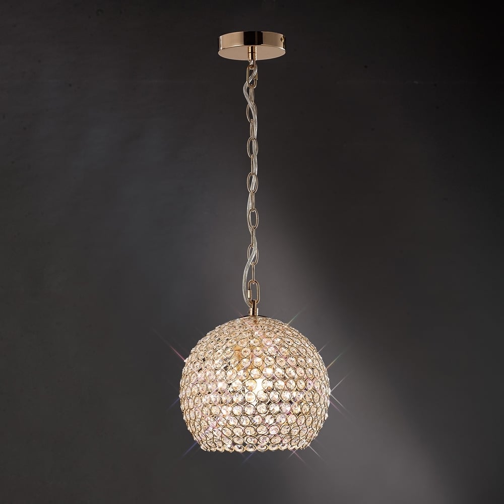 IL30751 Ava Pendant Light French Gold/crystal