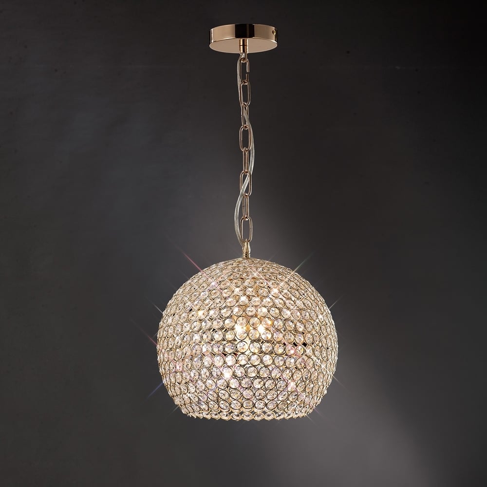 IL30752 Ava Pendant Light French Gold/crystal