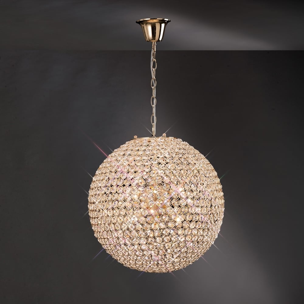 IL30753 Ava Pendant Light French Gold/crystal