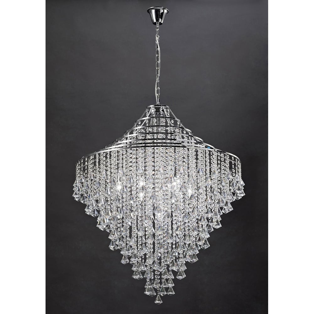 IL30773 Inina 9 Light Pendant Light Polished Chrome Crystal