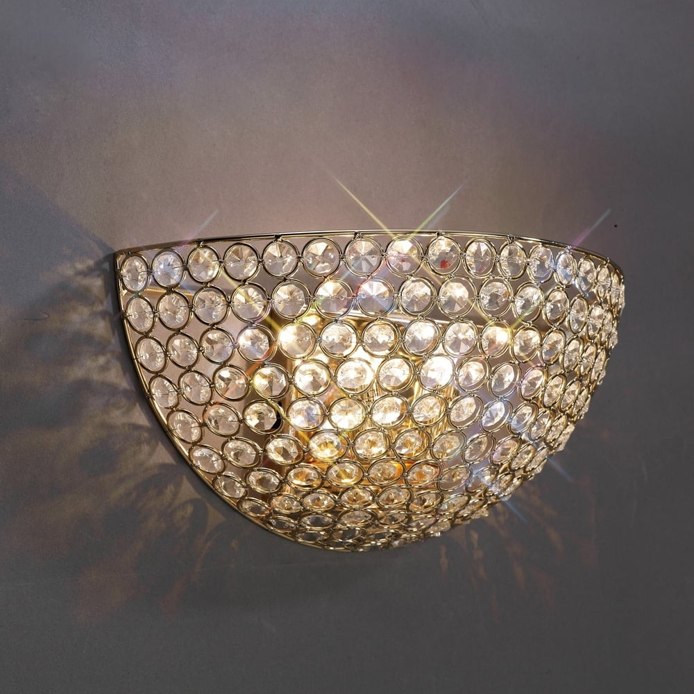 IL30758 Ava Circular Wall Lamp 2 Light French Gold/crystal
