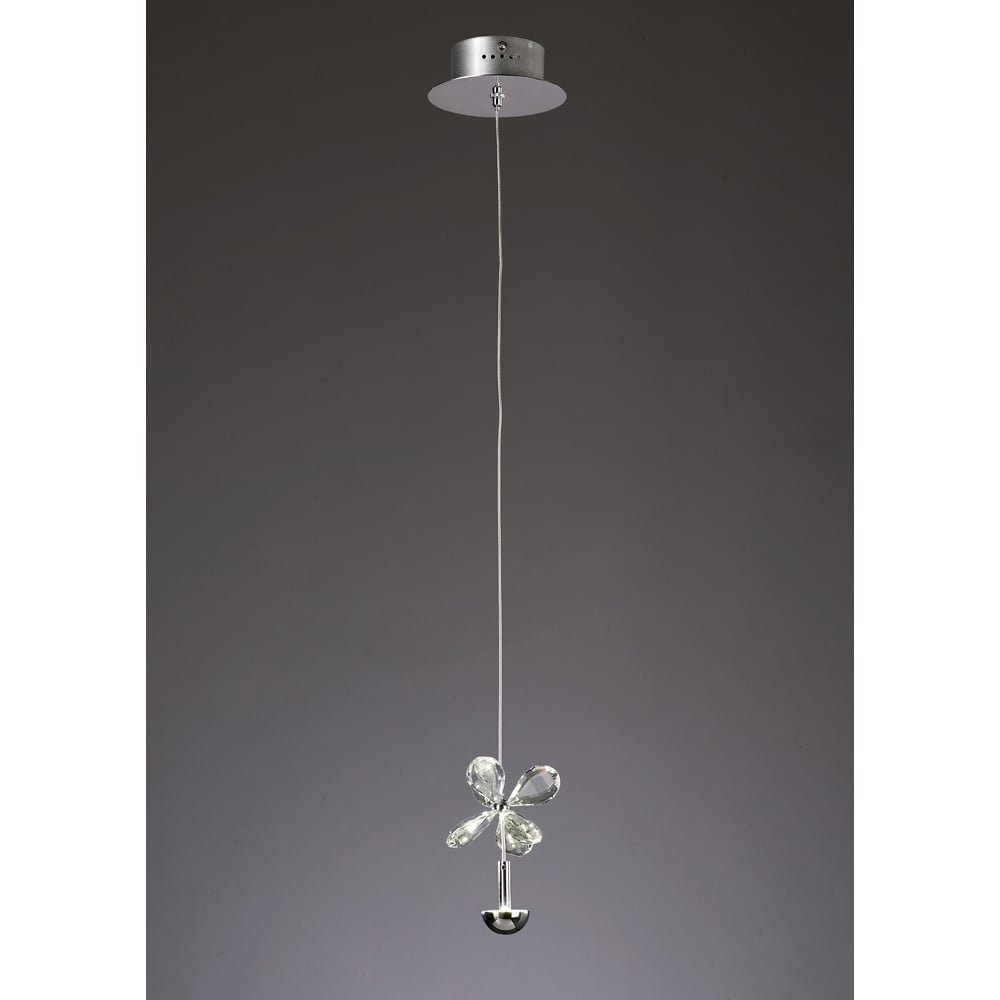 IL31140 Aviva Pendant 1 Light LED Polished Chrome/crystal