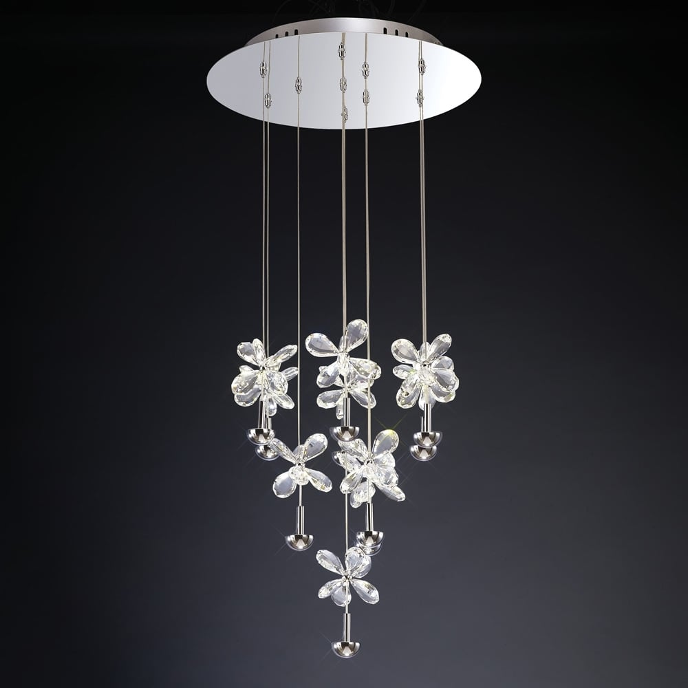 IL31145 Aviva Pendant 10 Light LED Polished Chrome/crystal