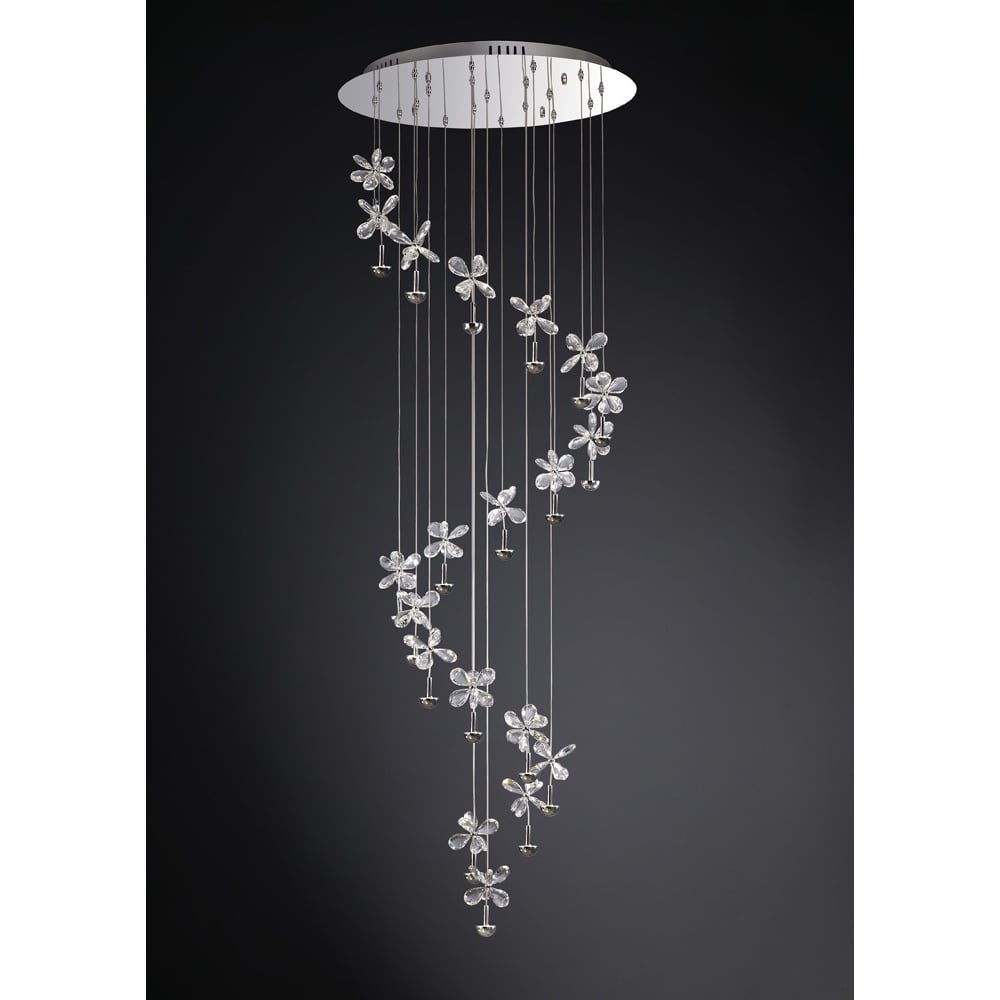 IL31144 Aviva Pendant 18 Light LED Polished Chrome/crystal