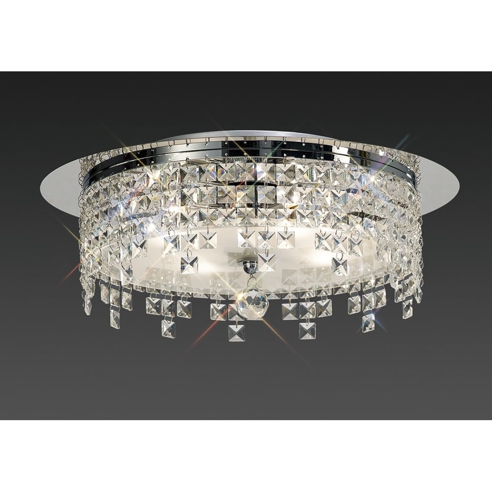 IL30263 Esta Ceiling Round 6 Light Polished Chrome/crystal