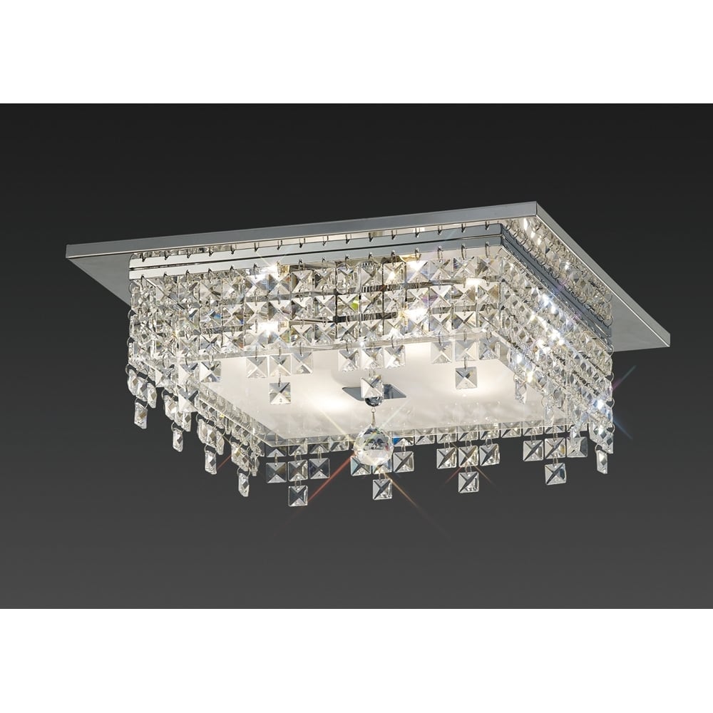 IL30262 Esta Ceiling Square 4 Light Polished Chrome/crystal