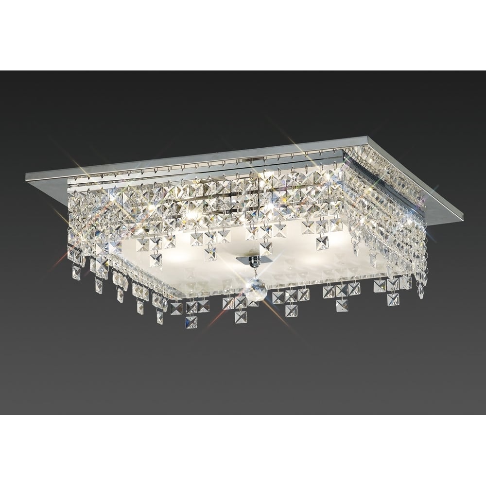 IL30264 Esta Ceiling Square 6 Light Polished Chrome/crystal