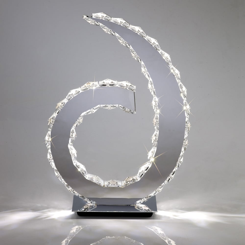 IL80000 Galaxy D Shape Table Lamp Light LED Chrome/crystal