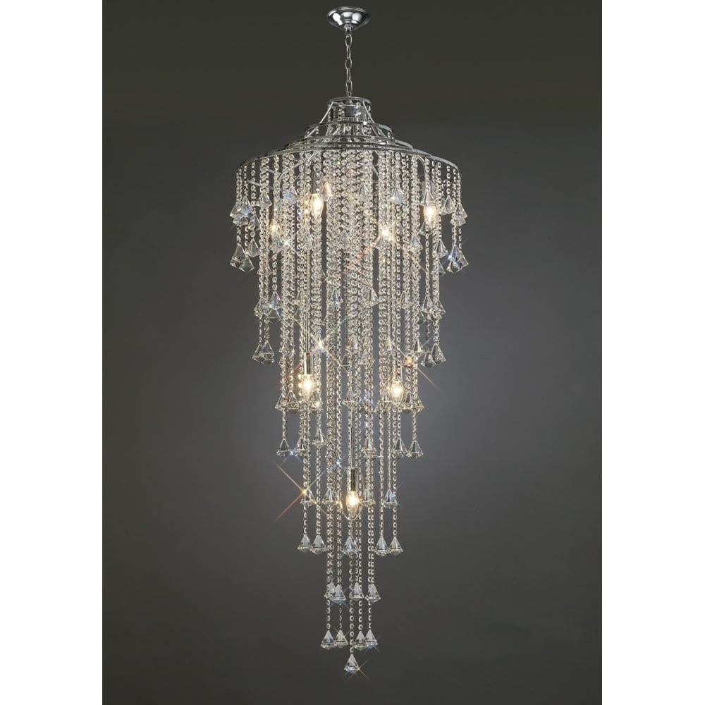 IL30775 Inina Tall Pendant 9 Light Polished Chrome Crystal