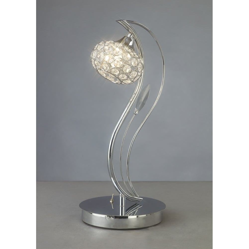 IL30959 Leimo Table Lamp 1 Light Polished Chrome/crystal