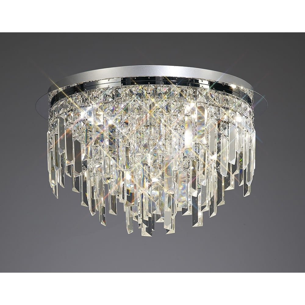 IL30251 Maddison Ceiling Round 6 Light Polished Chrome/crystal