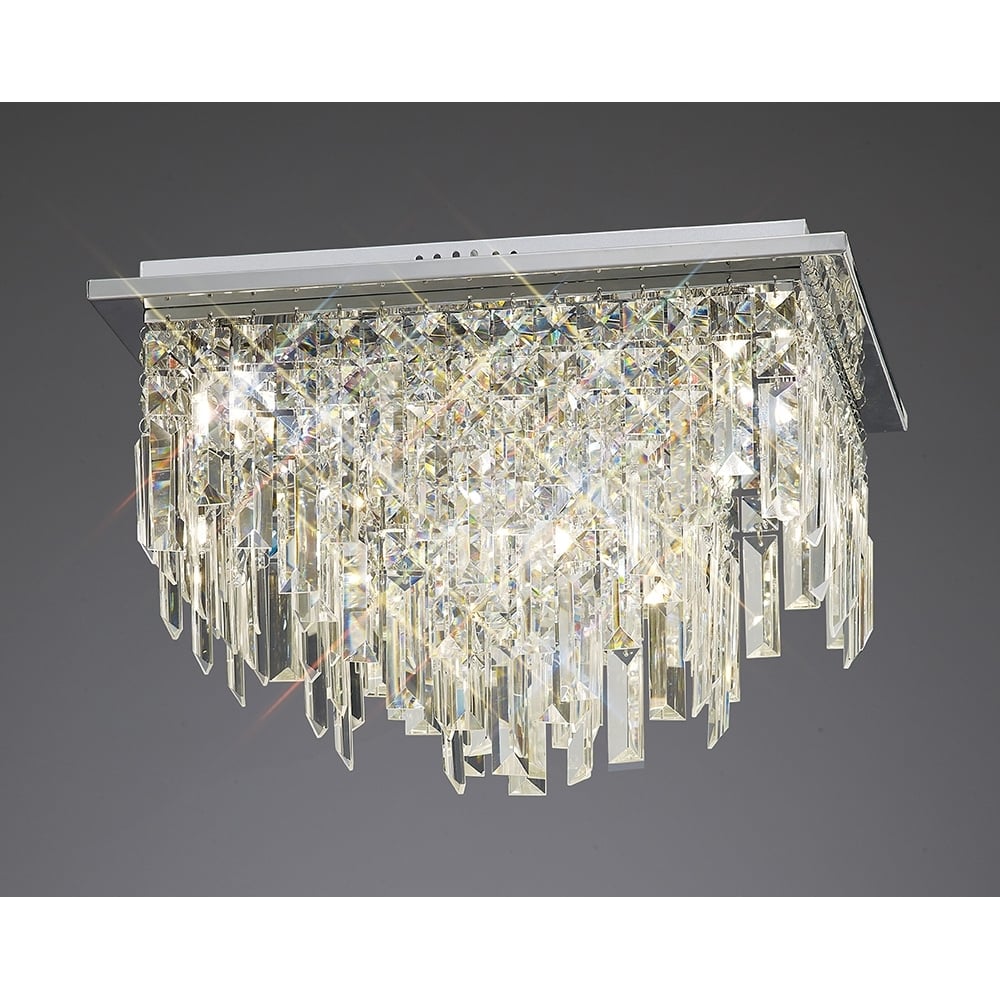 IL30252 Maddison Ceiling Square 6 Light Polished Chrome/crystal