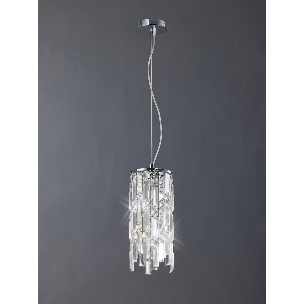 IL30253 Maddison Pendant 2 Light Polished Chrome/crystal