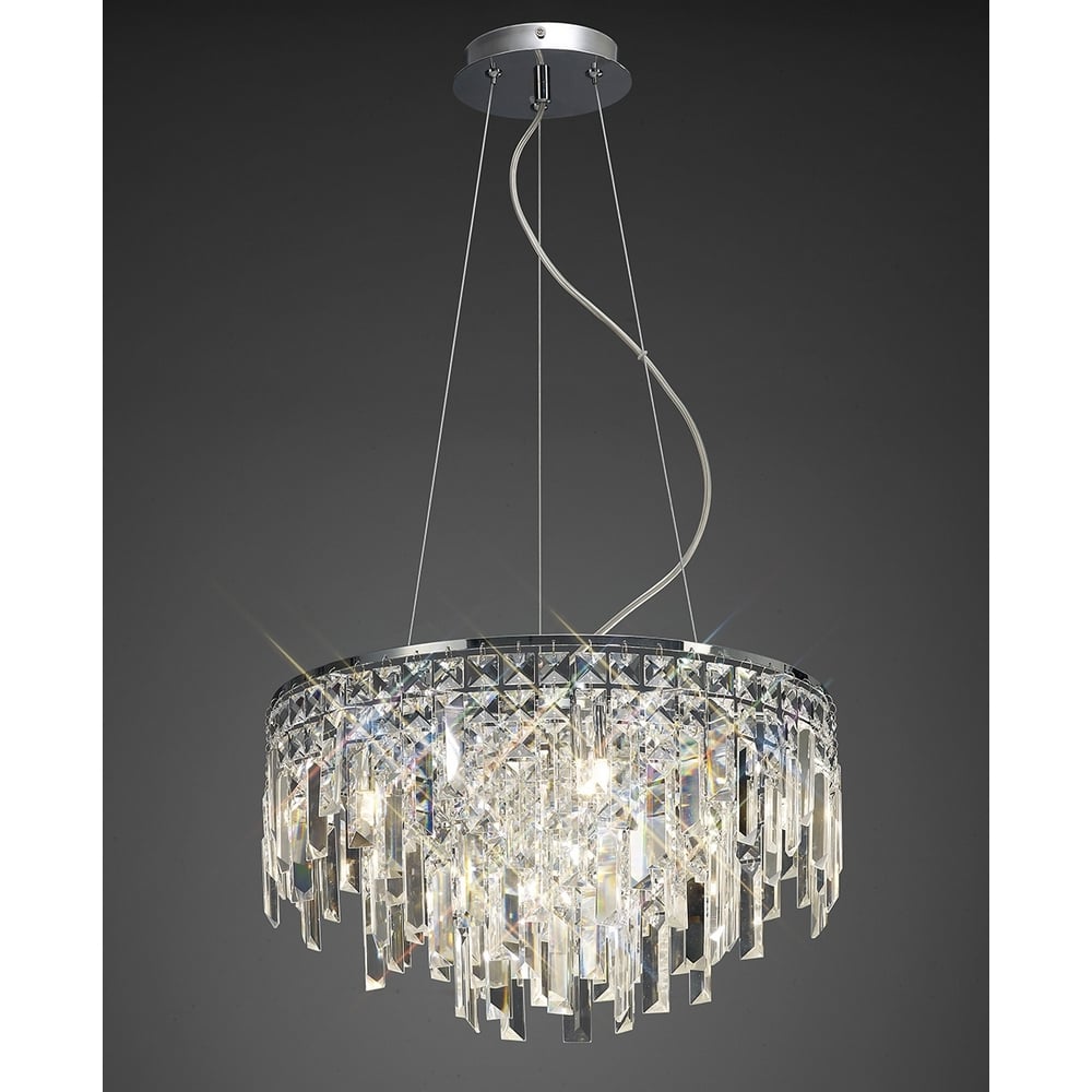 IL30254 Maddison Pendant 6 Light Polished Chrome/crystal