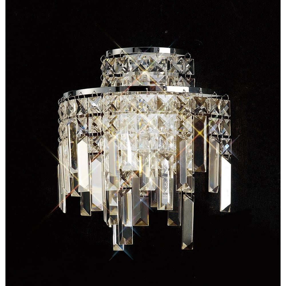 IL30250 Maddison Wall Lamp 2 Light Polished Chrome/crystal