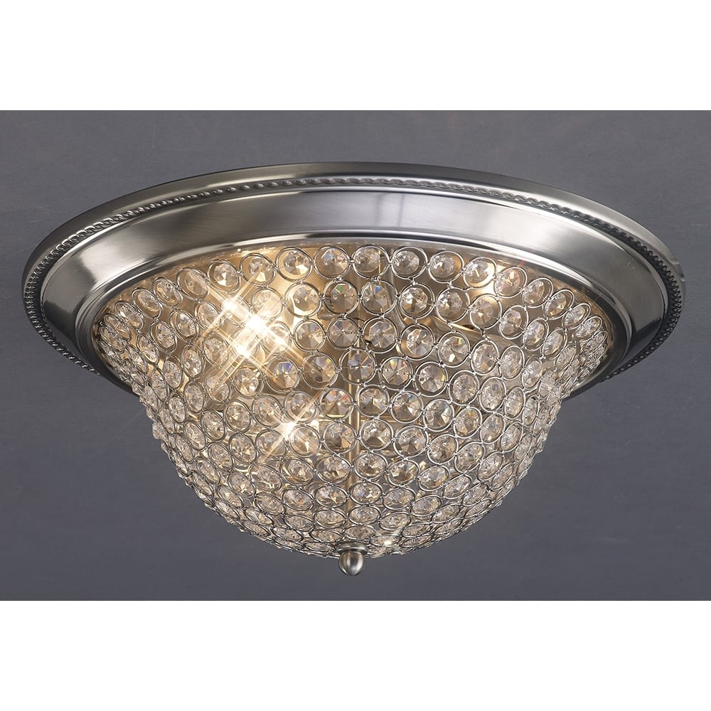 IL31133 Paloma Ceiling 2 Light Small Satin Nickel/crystal