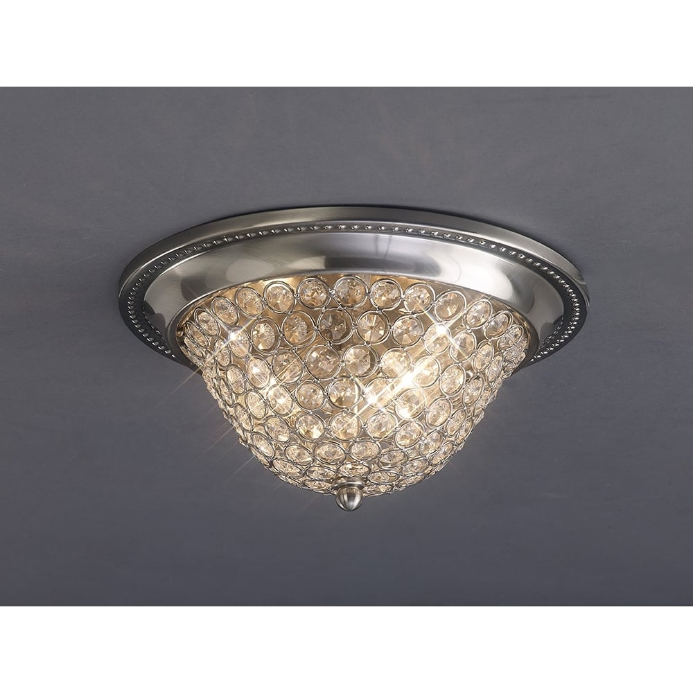 IL31135 Paloma Ceiling 3 Light Large Satin Nickel/crystal