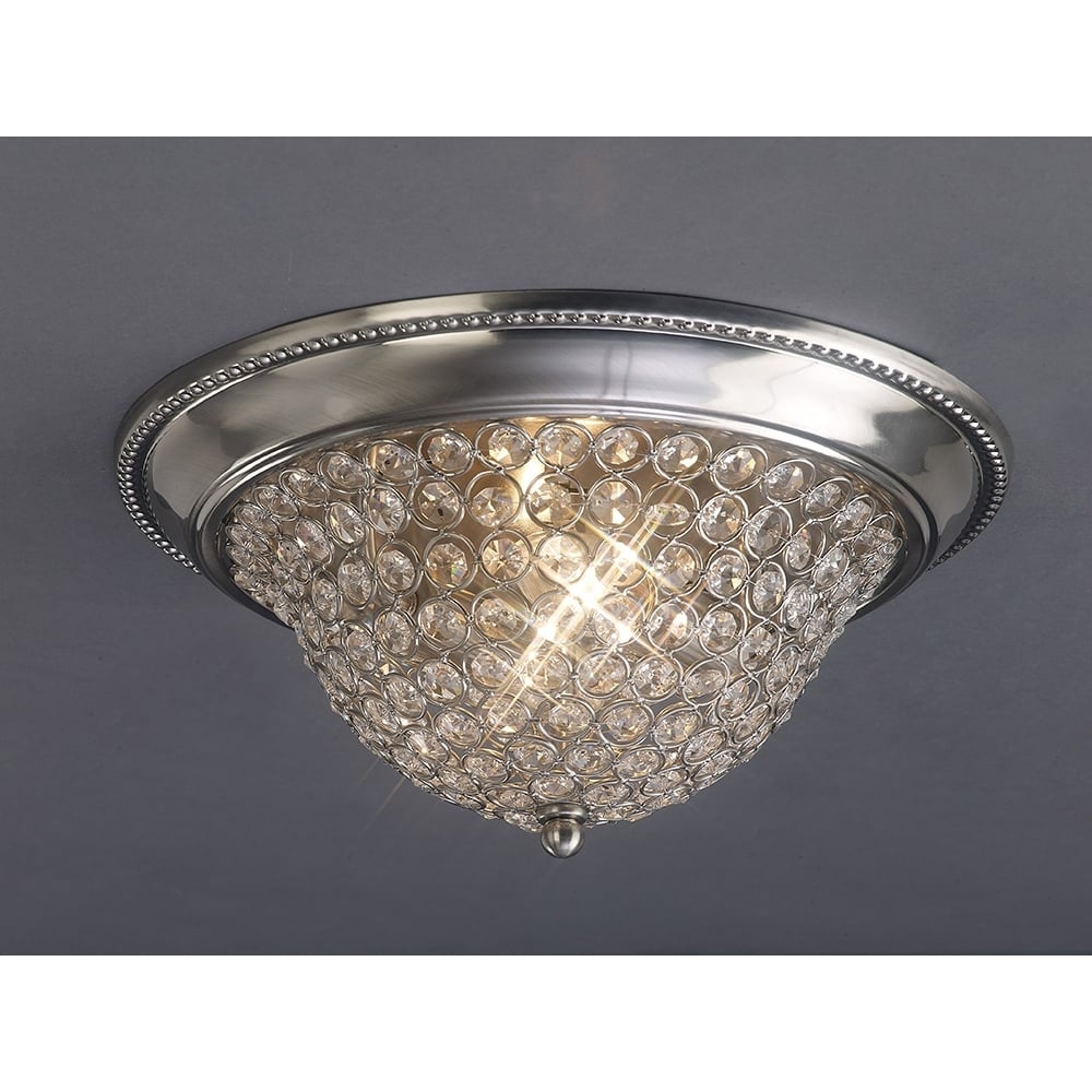 IL31134 Paloma Ceiling 3 Light Medium Satin Nickel/crystal