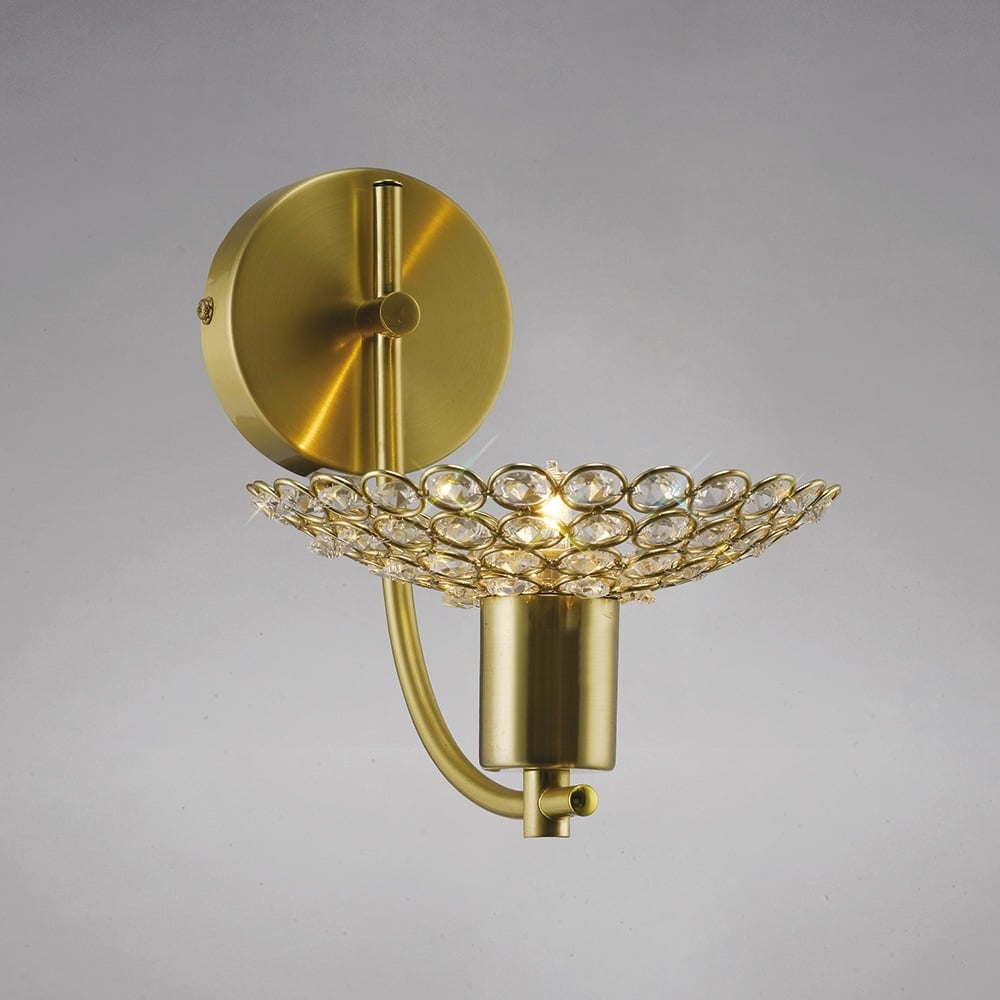 IL20600 Ellen Wall Lamp Satin Brass/crystal (S)