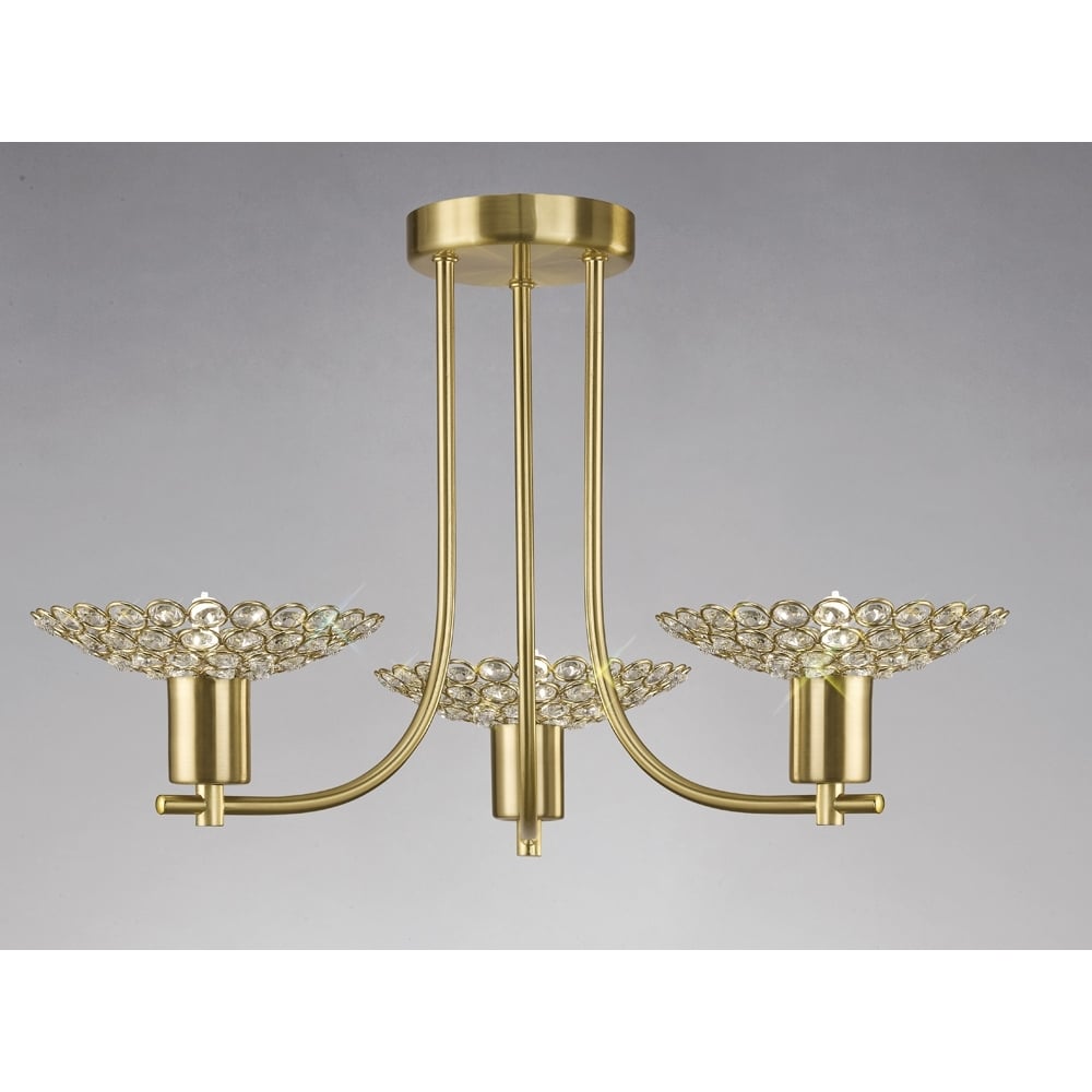 IL20601 Ellen Semi Ceiling Satin Brass/crystal