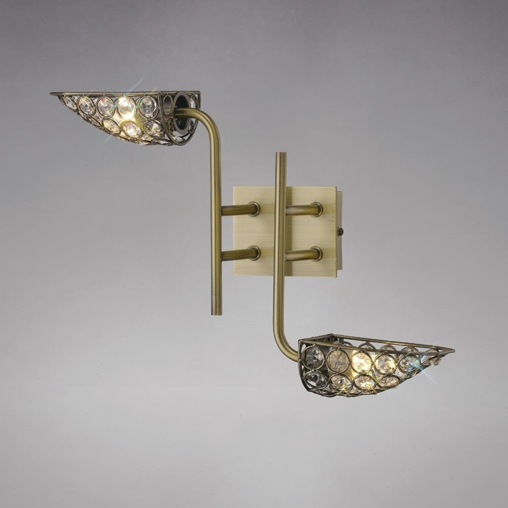 IL20700 Ashton Wall Lamp Antique Brass/crystal