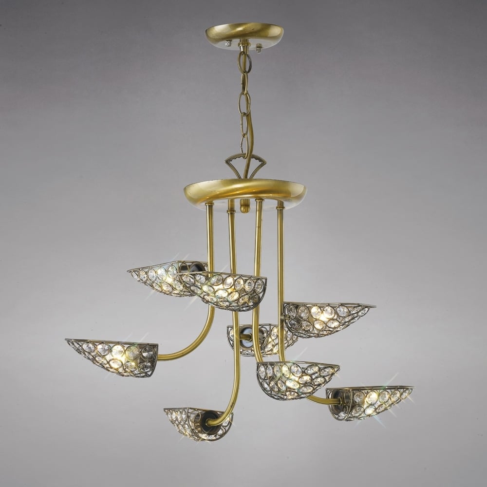 IL20702 Ashton Pendant Antique Brass/crystal