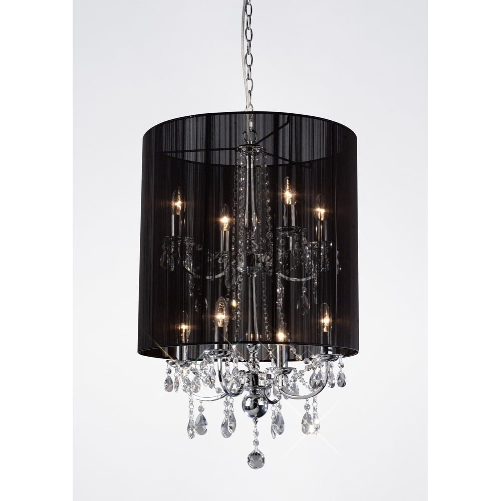 IL30068 Ella Pendant Black Shade/crystal