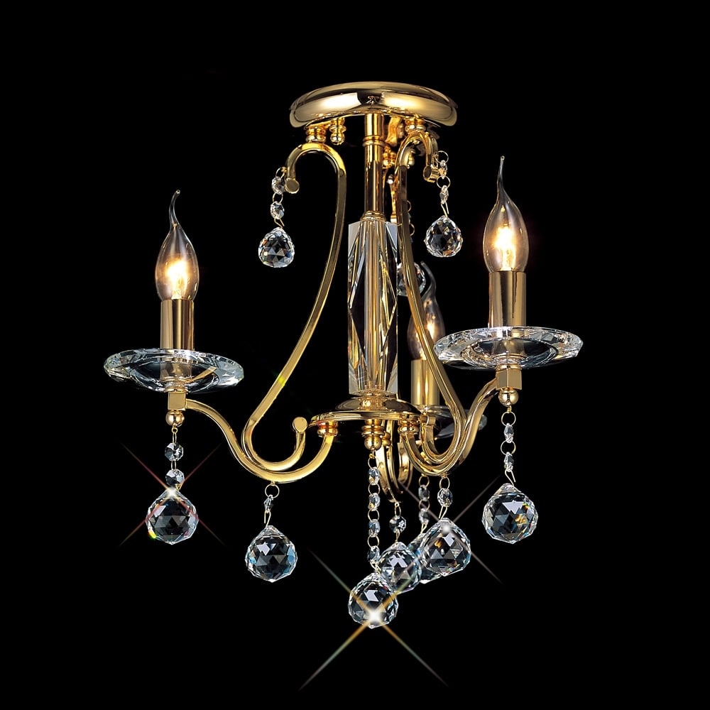 IL30213 Bianco Ceiling 3 Light French Gold/crystal