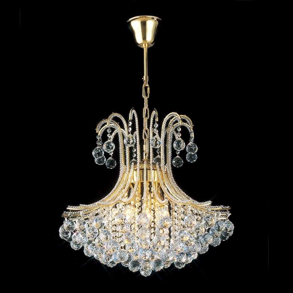 IL30217 Bask Pendant Round French Gold/crystal