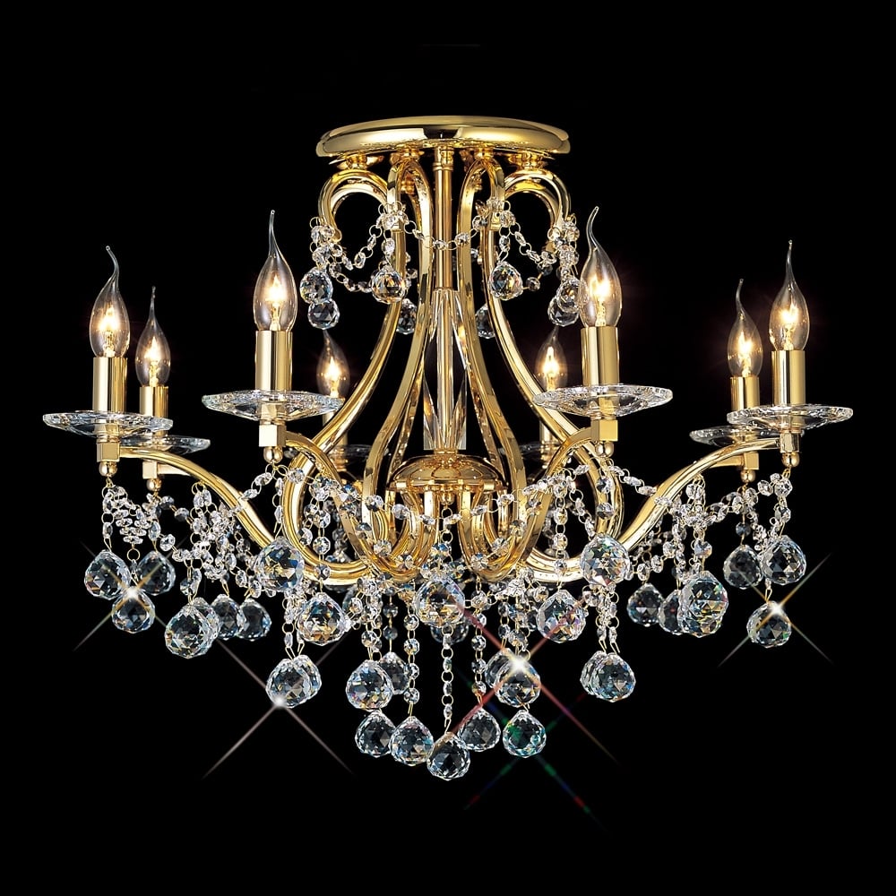 IL30218 Bianco Ceiling French Gold/crystal