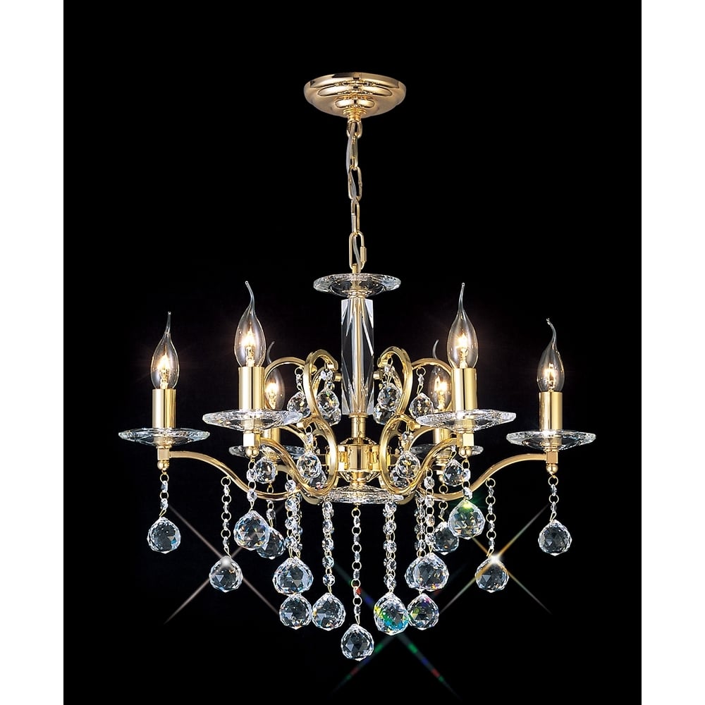 IL30226 Zinta Pendant 6 Light French Gold/crystal