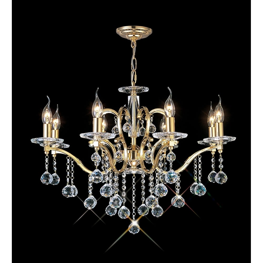 IL30228 Zinta Pendant 8 Light French Gold/crystal