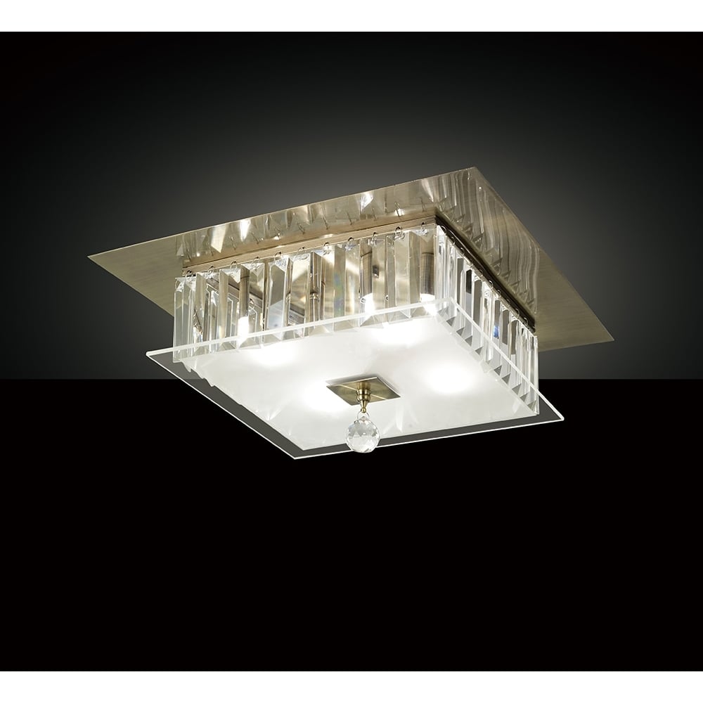 IL30247 Tosca Ceiling Square Antique Brass/crystal