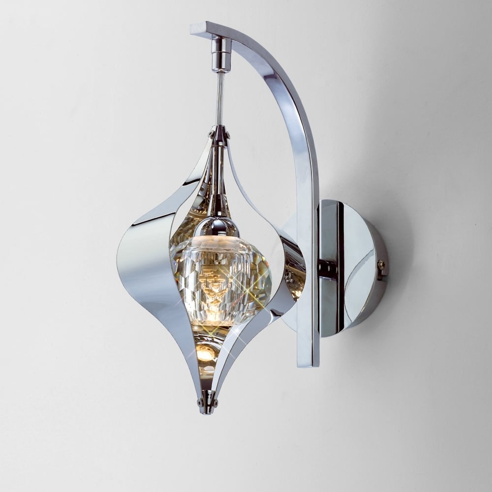 IL30581 Amano Wall Lamp Polished Chrome/crystal