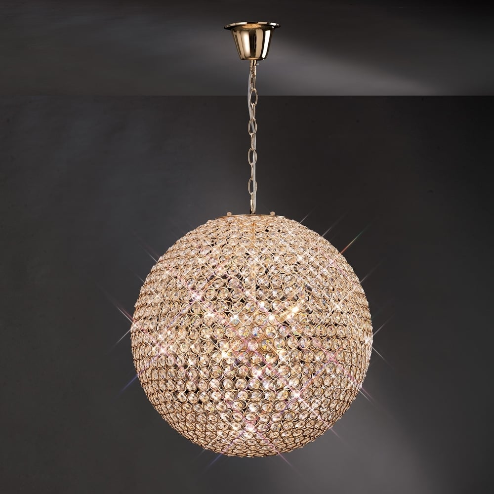 IL30754 Ava Pendant 9 Light French Gold/crystal