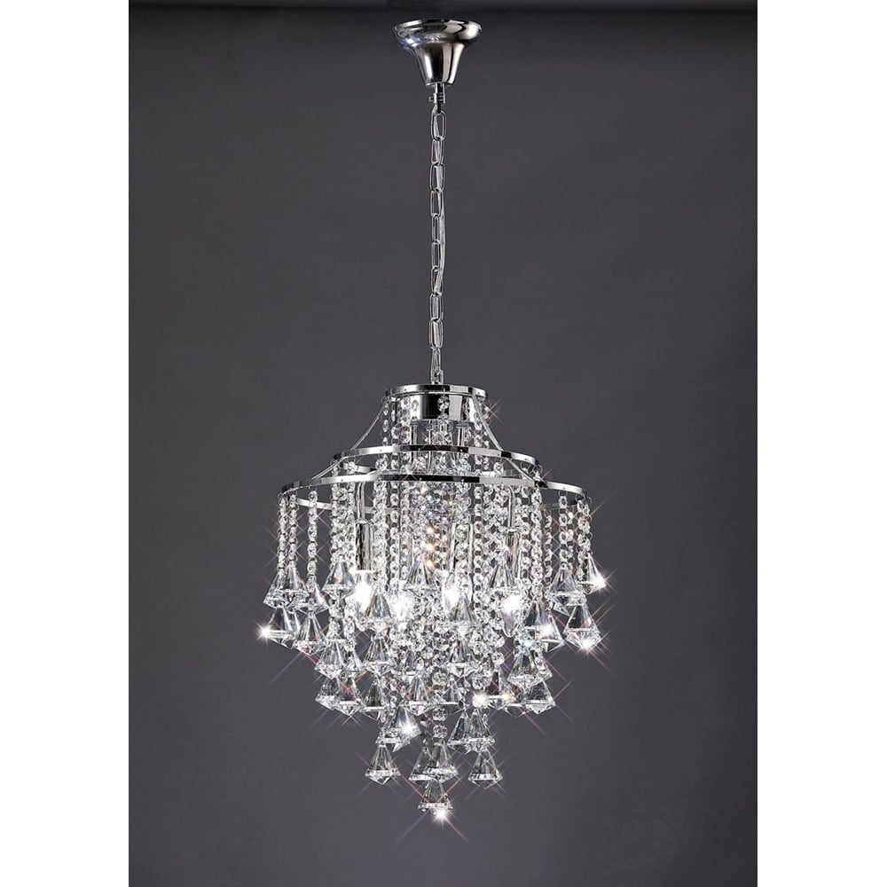 IL30771 Inina 4 Light Pendant Polished Chrome Crystal