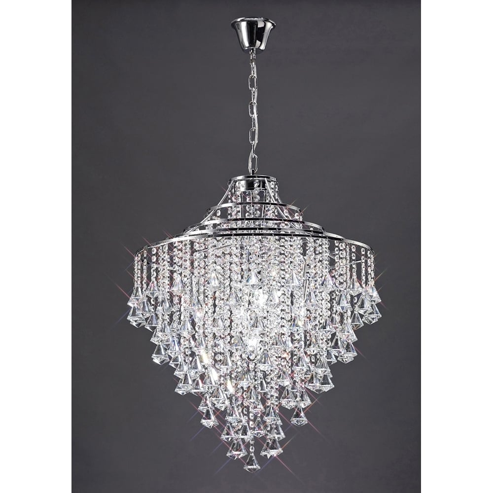 IL30772 Inina 7 Light Pendant Polished Chrome Crystal