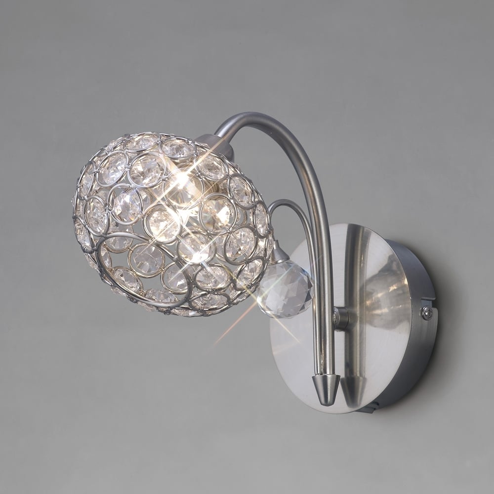IL30931 Cara Wall Lamp Satin Nickel/crystal