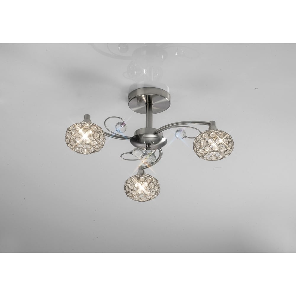 IL30933 Cara Semi Ceiling Satin Nickel/crystal