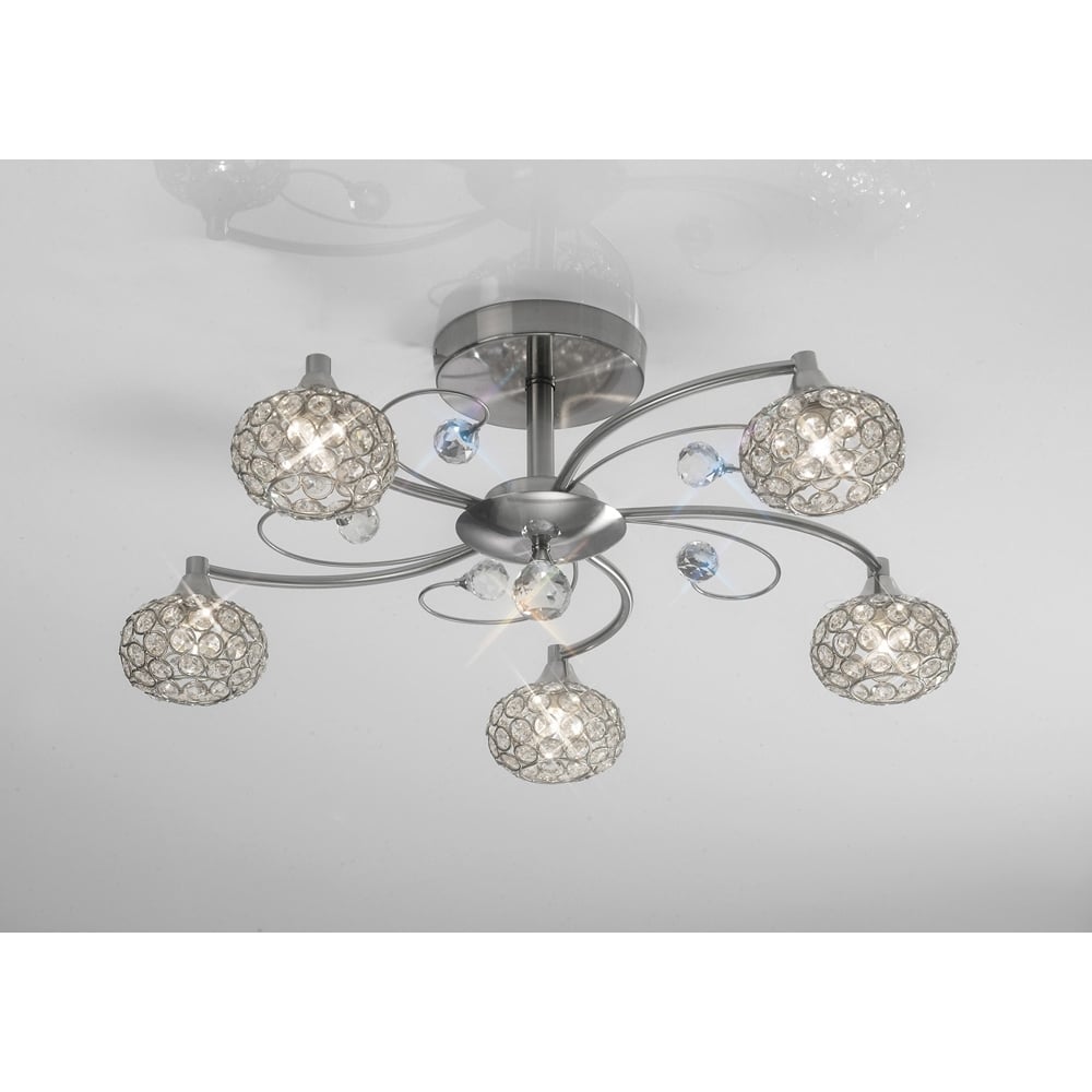 IL30935 Cara Semi Ceiling Satin Nickel/crystal